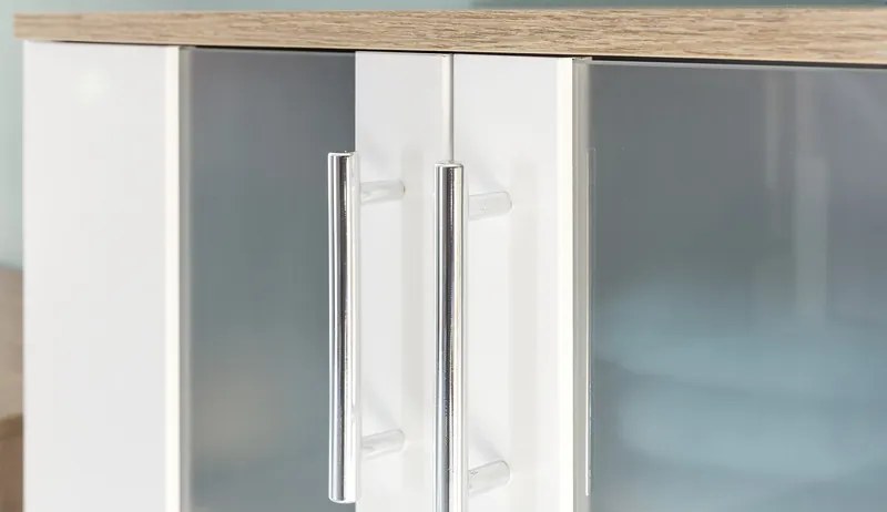 Kúpeľňová skrinka pod umývadlo Porto, dub sonoma/biela