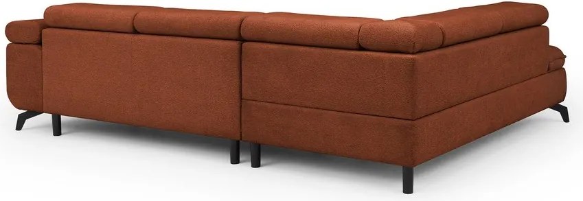 Ženilková rohová pohovka v terakotovej farbe (ľavý roh/do L) Marbeya – Ropez