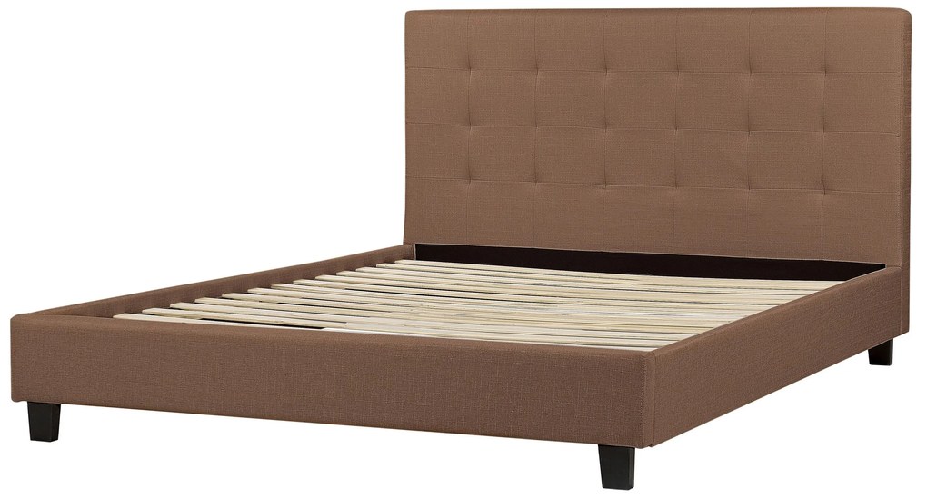 Čalúnená posteľ 160 x 200 cm hnedá LA ROCHELLE Beliani