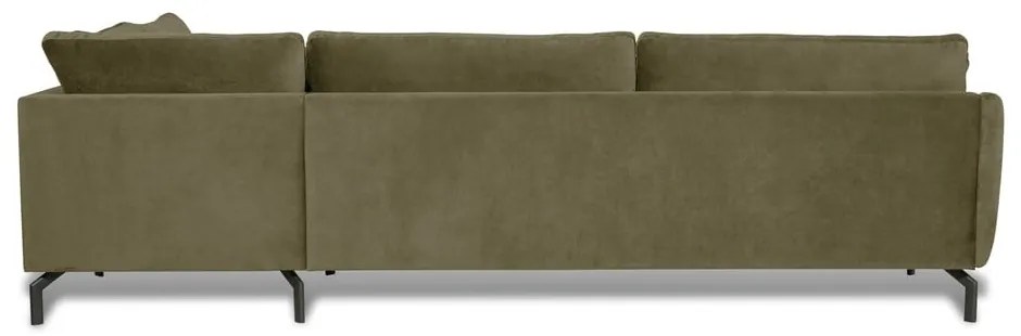 Zelená zamatová rohová pohovka (pravý roh) Magic - Scandic