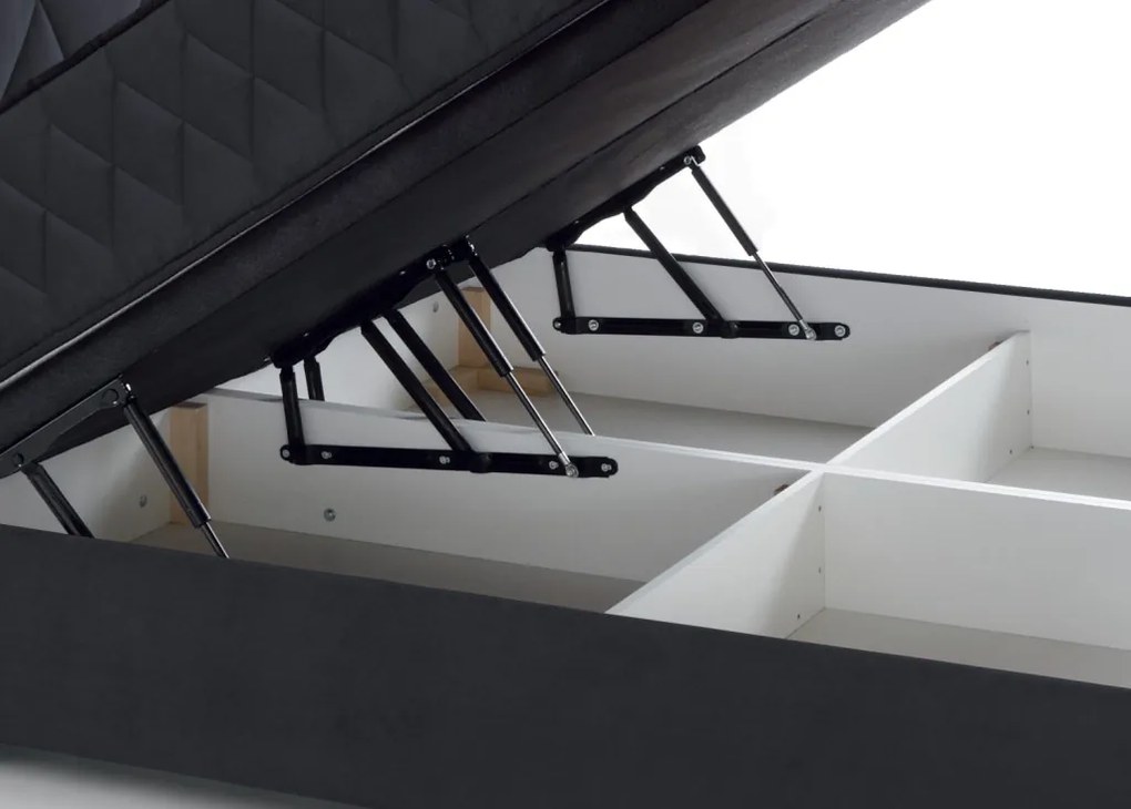 Posteľ Reve 160x200 cm, tmavo šedá látka