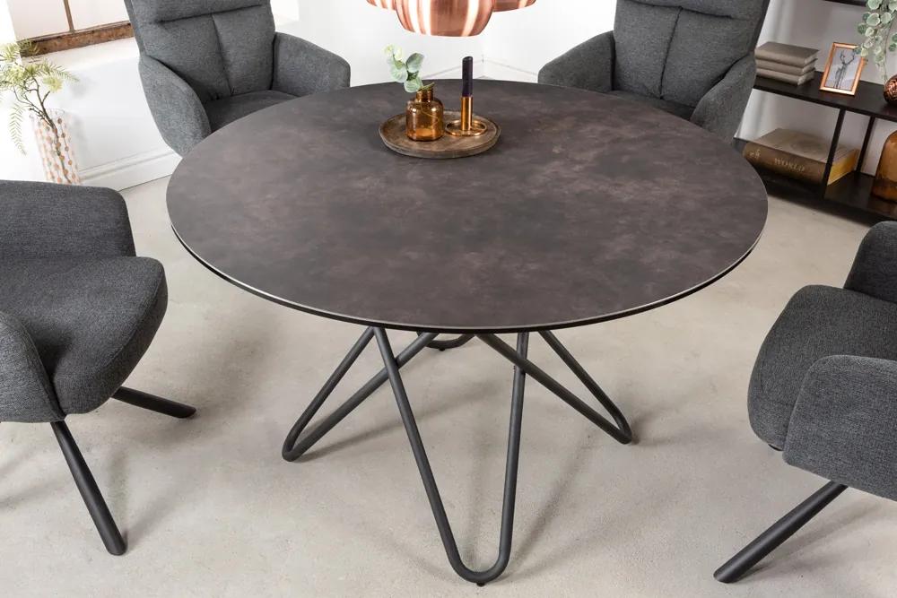Jedálenský stôl Kruhový 120 cm - antracitová keramika