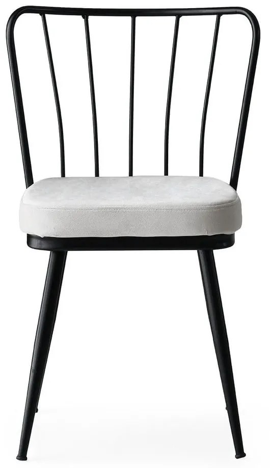 Bielo-čierne kovové jedálenské stoličky v súprave 2 ks Yildiz – Kalune Design