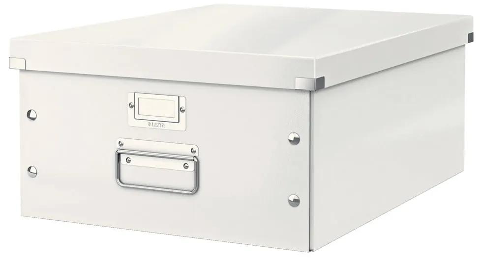 Biely kartónový úložný box s vekom 37x48x20 cm Click&amp;Store – Leitz