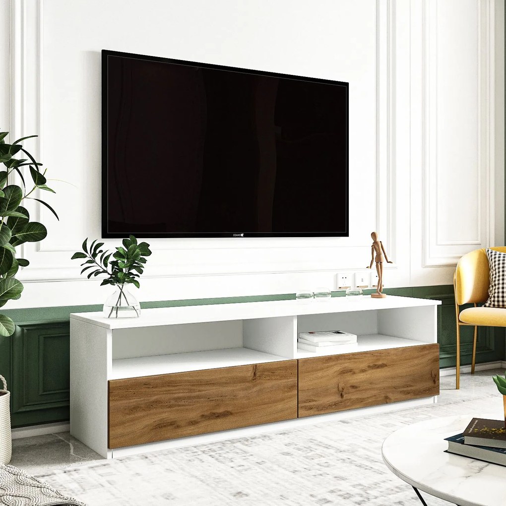 TV stolík/skrinka Naturalia T (biela). Akcia -18%. Vlastná spoľahlivá doprava až k Vám domov. 1127707