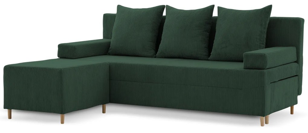 Rozkladacia pohovka s podnožkou FIREZE - poso Fľašková zelená