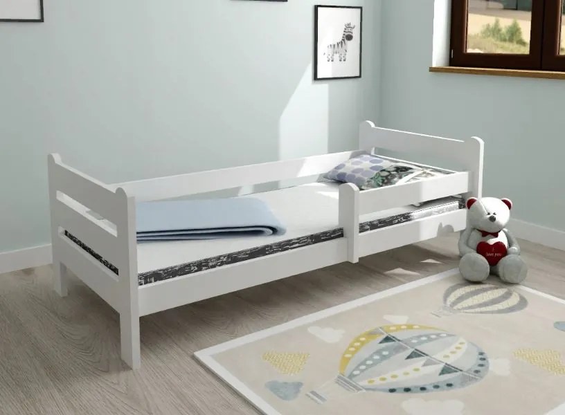 Detská posteľ z masívu borovice EDITA - 200x90 cm - biela