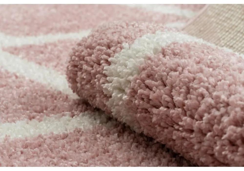 Kusový koberec Shaggy Ariso ružový 80x300cm