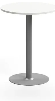 Barový stôl ALVA, Ø700x900 mm, HPL, strieborná/biela