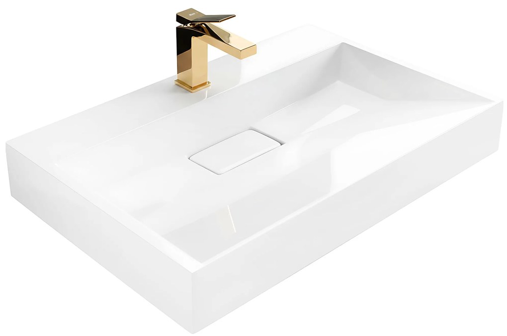 Rea Goya konglomerátové umývadlo, 70 x 46 cm, biela, REA-U8902