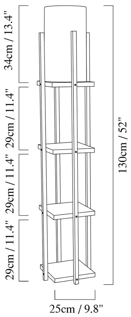 Stojacia lampa Nora V čierna/medená