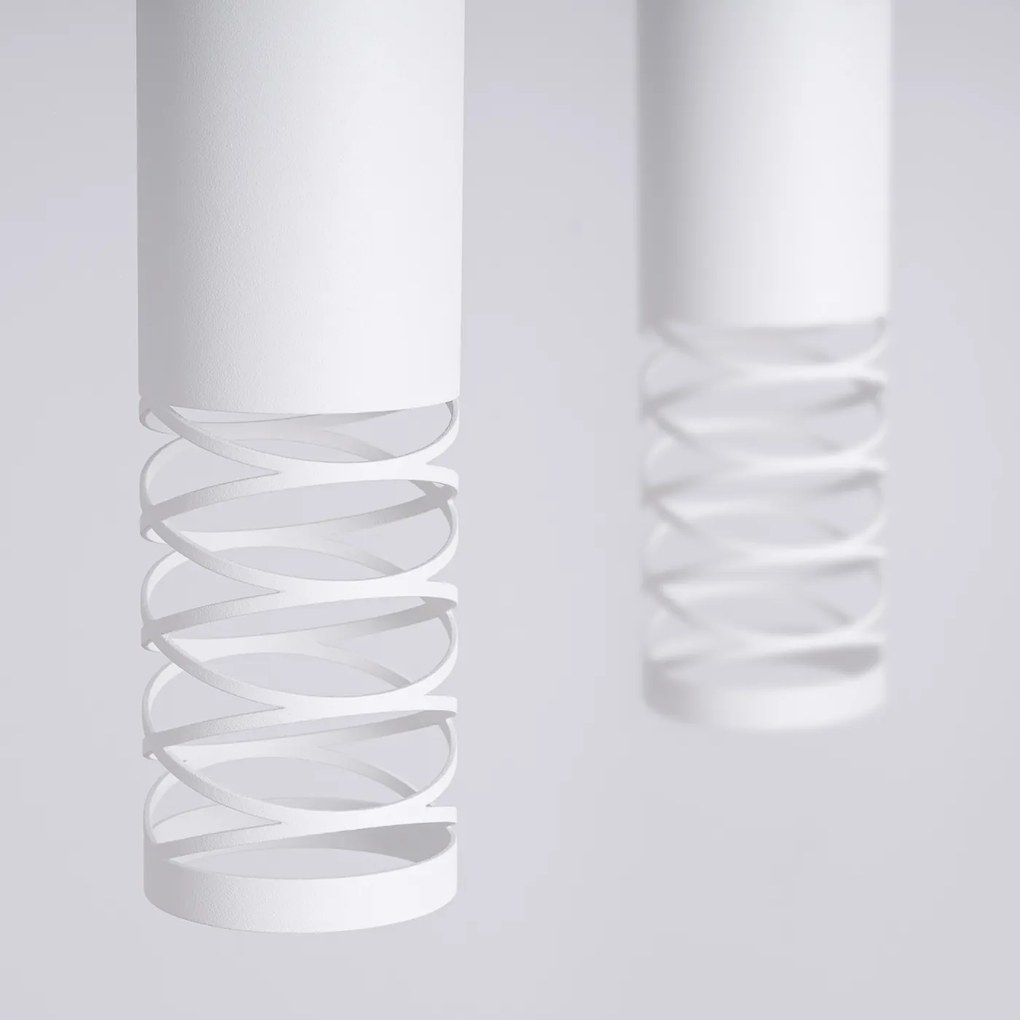 Závesné svietidlo Lami, 2x biele kovové tienidlo