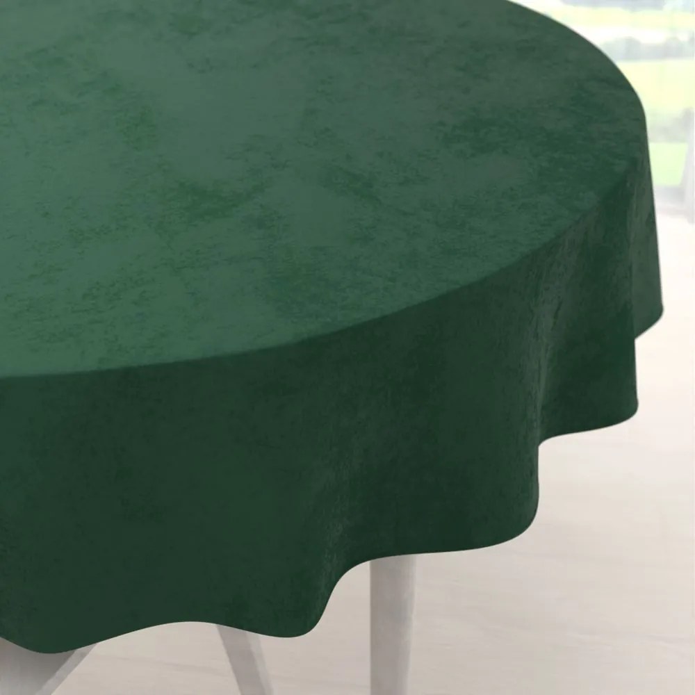 Biante Zamatový okrúhly obrus Velvet Premium SVP-012 Zelený Ø 100 cm