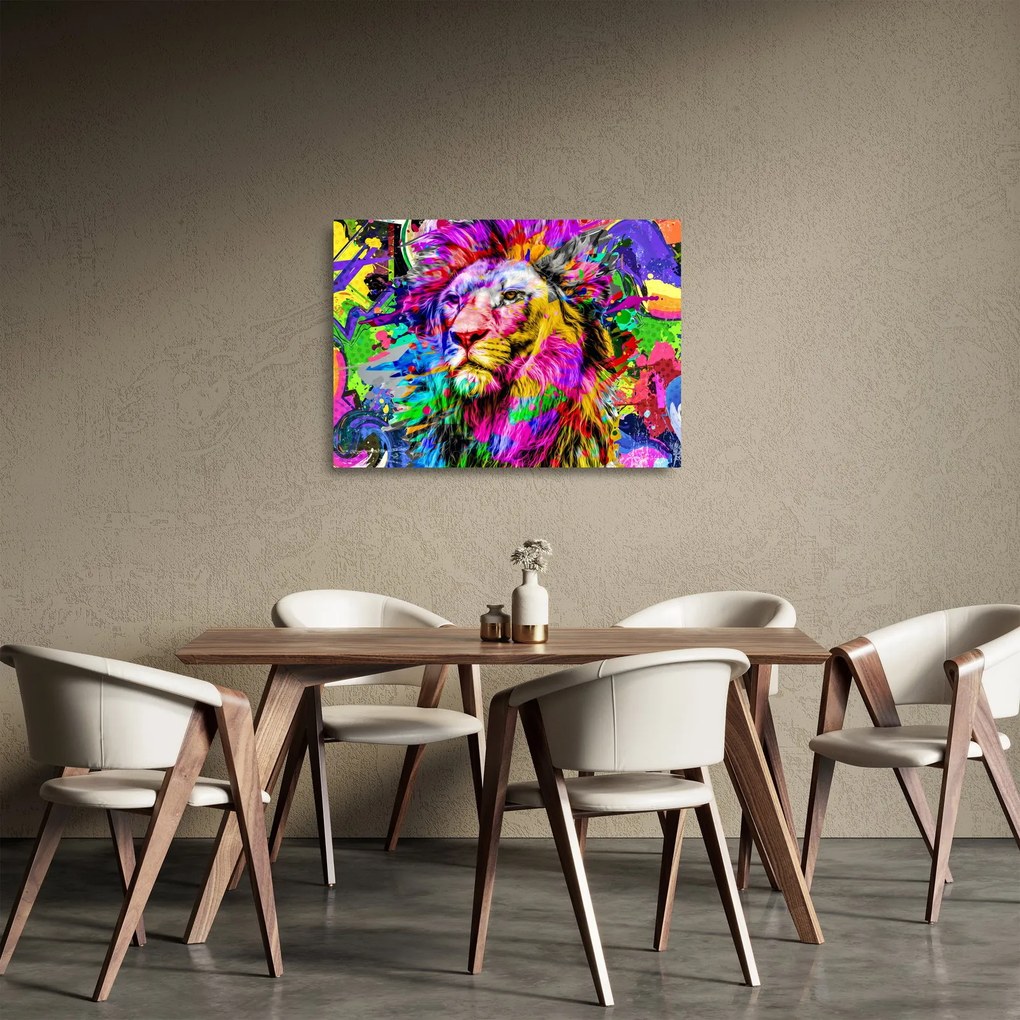 Sklenený obraz - 3D sklenený obraz leva (70x50 cm)