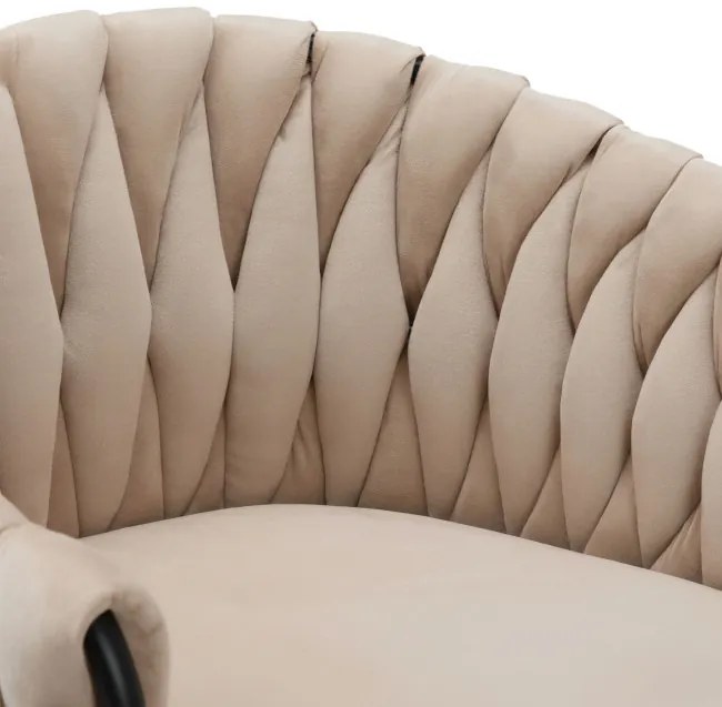 Barová stolička COFTON zamatová, béžová / čierna