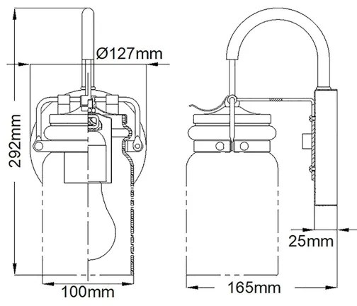 Elstead KL-BRINLEY1-OZ - Nástenné svietidlo BRINLEY 1xE27/60W/230V antracit