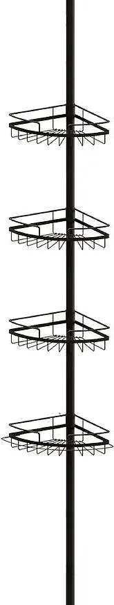 Teleskopická polica do kúpeľne, čierna