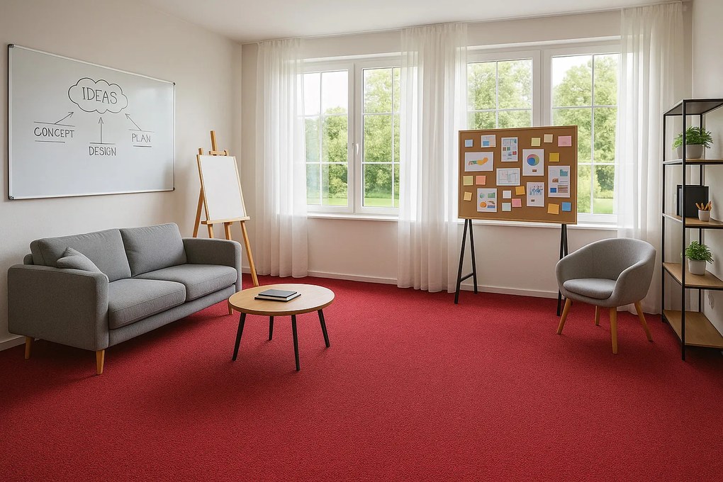 Vopi, Metrážny koberec Astra červená - neúčtujeme odrezky z role, na mieru, šíře 1,33m,1m,2m,3m,4m,na mieru, neúčtujeme odrezky, červená, ab (mriežka), chodba / predsieň