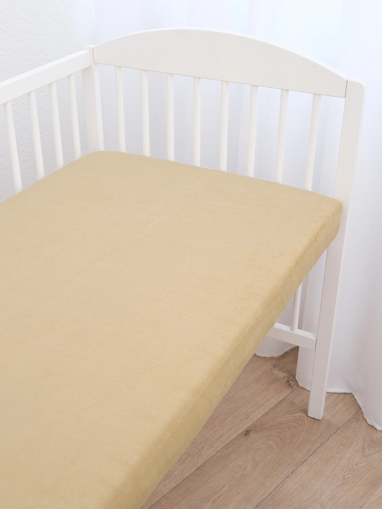 Froté plachta do postieľky 70 × 140 cm - béžová