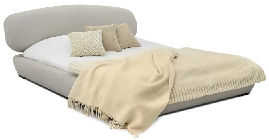 Svetlosivá čalúnená dvojlôžková posteľ s roštom 160x200 cm Odette – Scandic