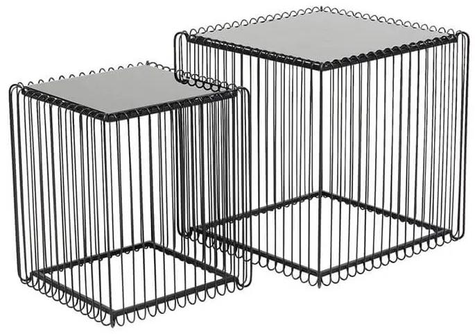 Wire set príručných stolíkov čierny