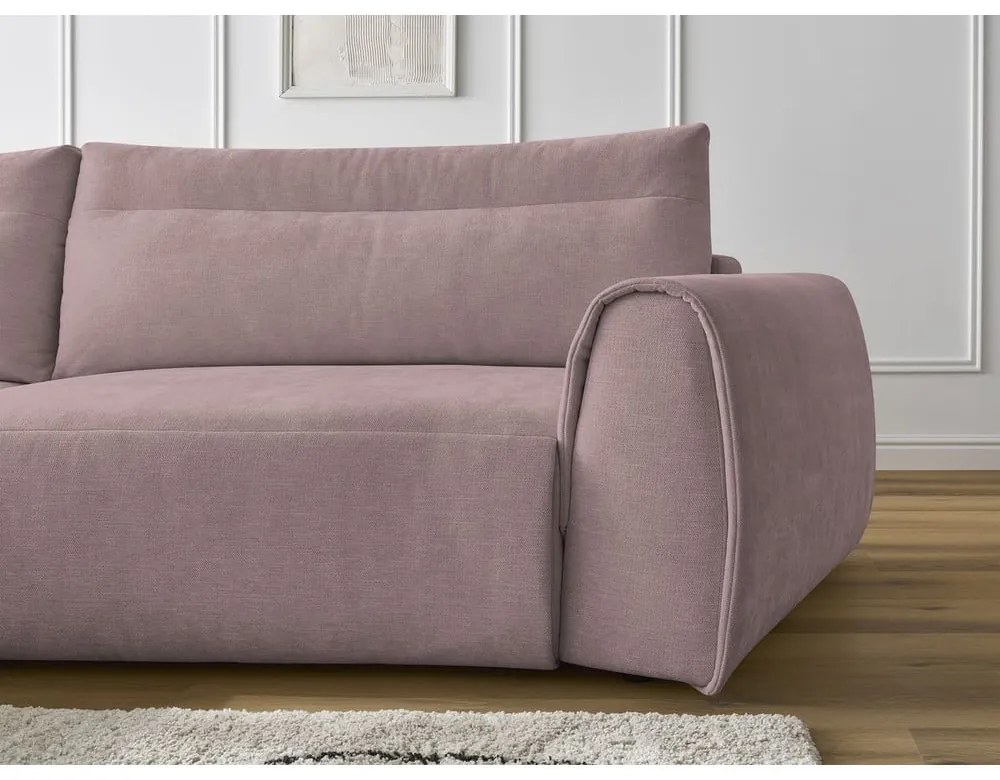 Svetloružová rohová pohovka Aden – Bobochic Paris