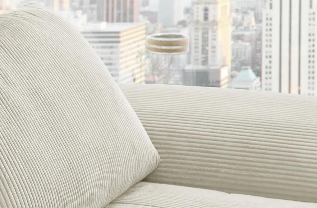 Rohová sedacia súprava MP-IN14007, krémová štruktúrovaná látka