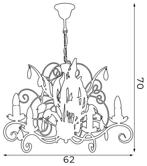 Luster LUCE 5xE14/60W/230V