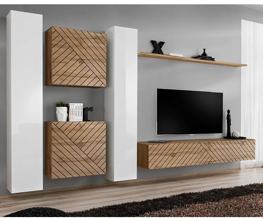 Obývacia Stena Switch VI Line Biela/Wotan