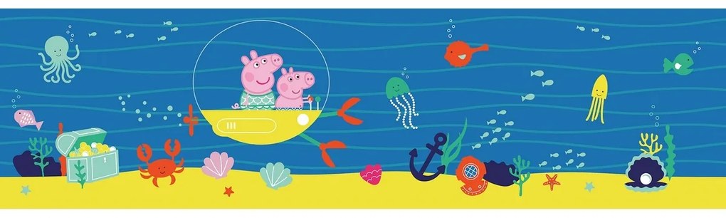 Samolepiaca bordúra Peppa Pig Sea, 500 x 9,7 cm