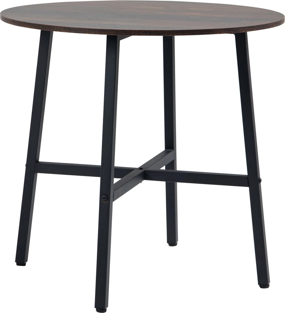 HOMCOM Jedálenský Stôl pre 4 Osoby, Moderný Stôl do Obývačky pre Jedáleň a Kuchyňu, Oceľ, Hnedý, 80 x 80 x 76 cm | Aosom
