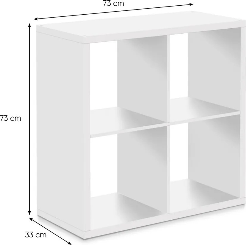 Regál Max, 2x2 priehradky, biely