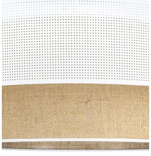 Závesný luster BORHO na lanku 1xE27/60W/230V pr. 50 cm biela/juta