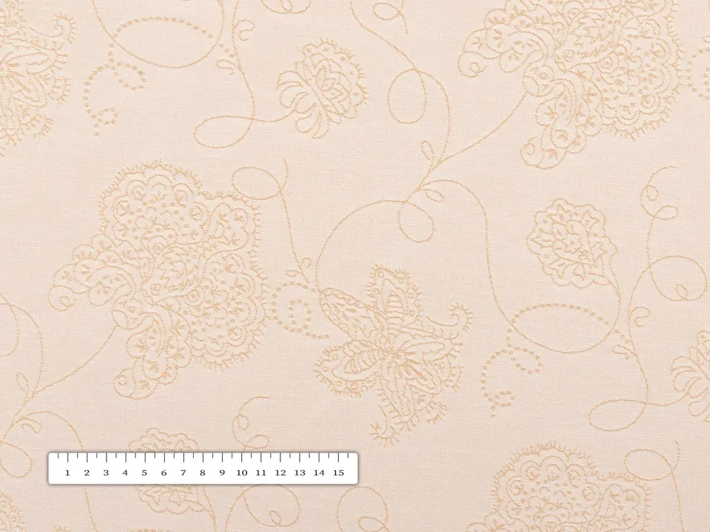 Biante Dekoračná obliečka na vankúš TF-099 Zlaté kvetované ornamenty na béžovom 70 x 90 cm