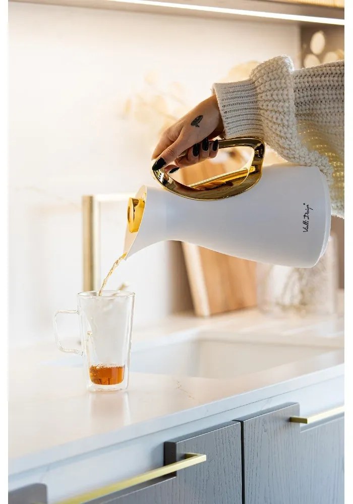 Termoska v bielo-zlatej farbe 1 l Alessia – Vialli Design