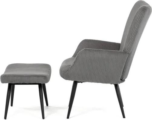 Kreslo sivé s podnožkou AK-L7285 GREY6
