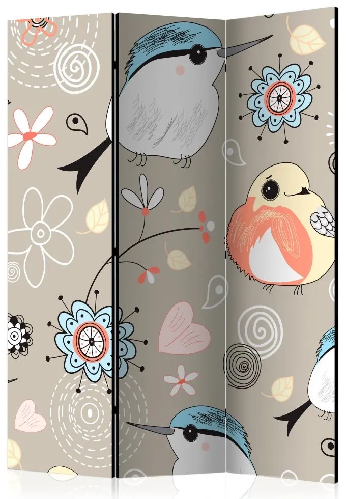 Artgeist Paraván - Natural pattern with birds [Room Dividers]