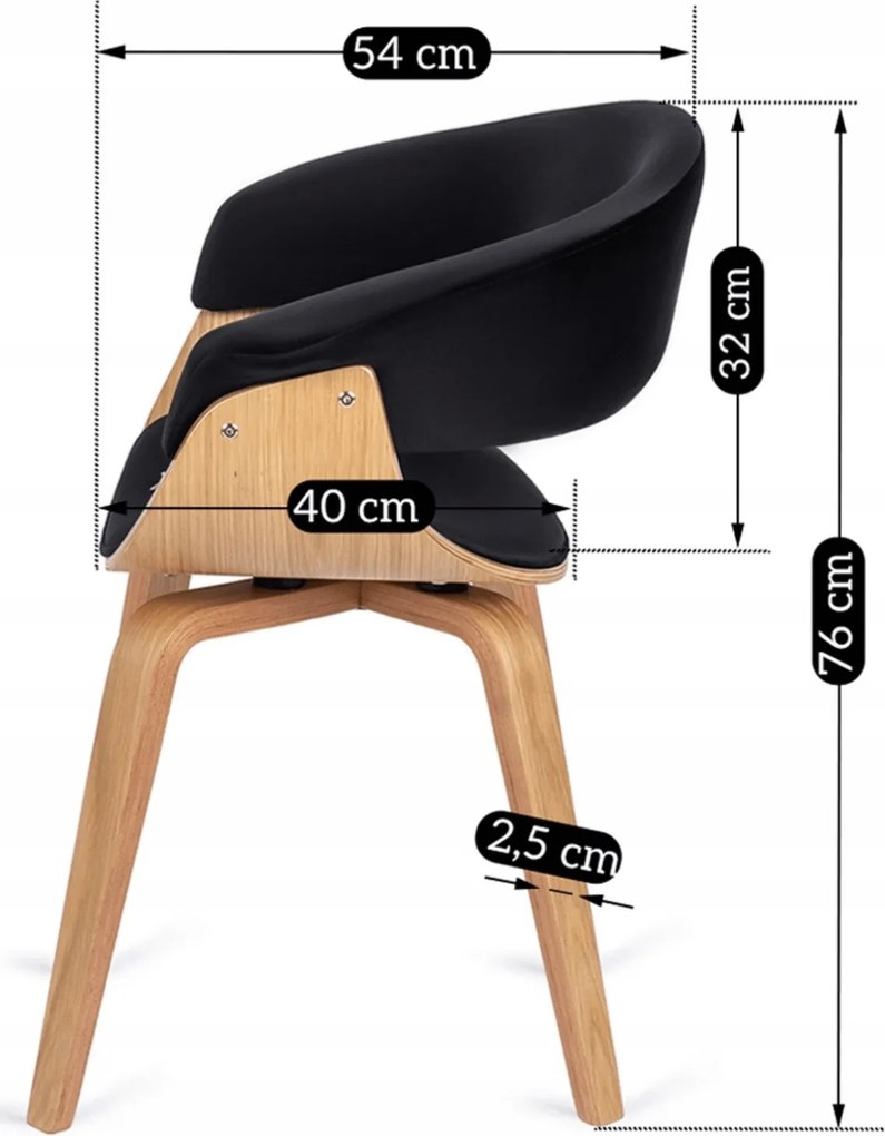 PROXIMA.store - Jedálenská stolička GARY Aura FARBA: čierna