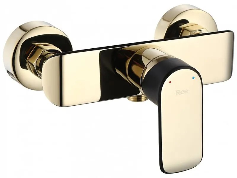 Sprchová batéria s vaňovou sadou Rea Bloom čierna-zlatá