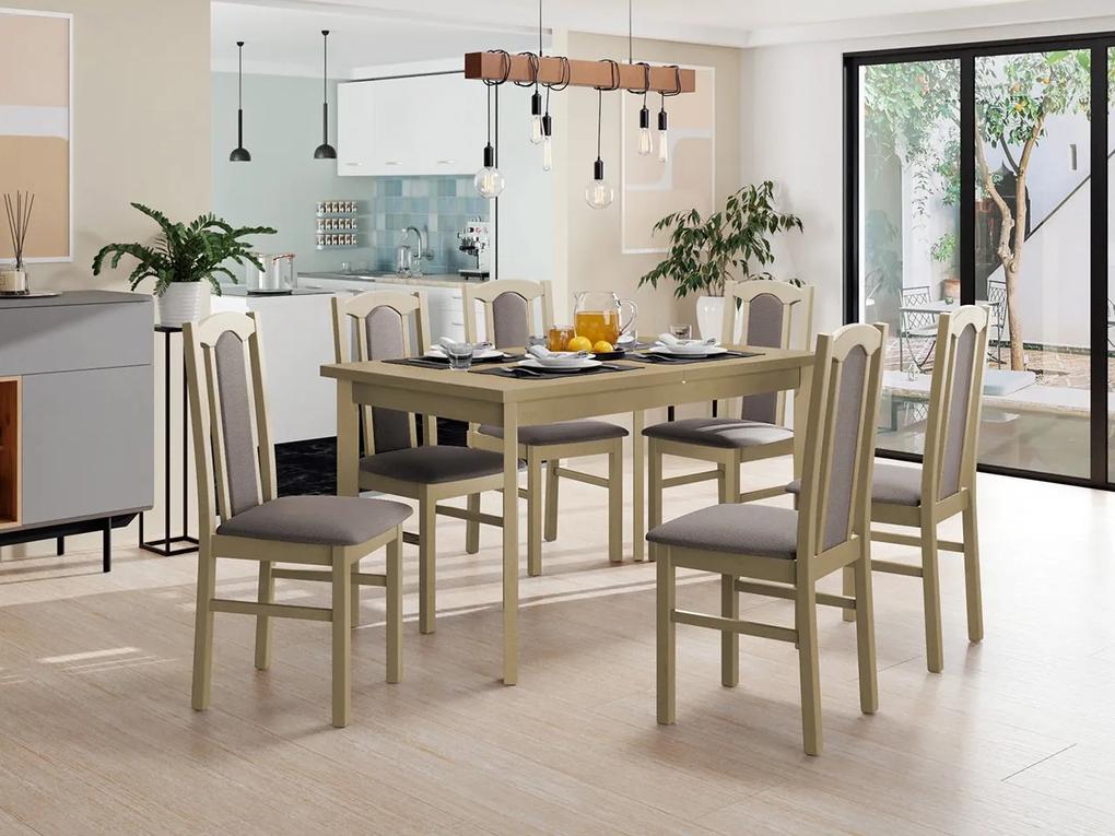 Rozkladací stôl so 6 stoličkami AL08, Morenie: biela - L, Poťahové látky: Zetta 297