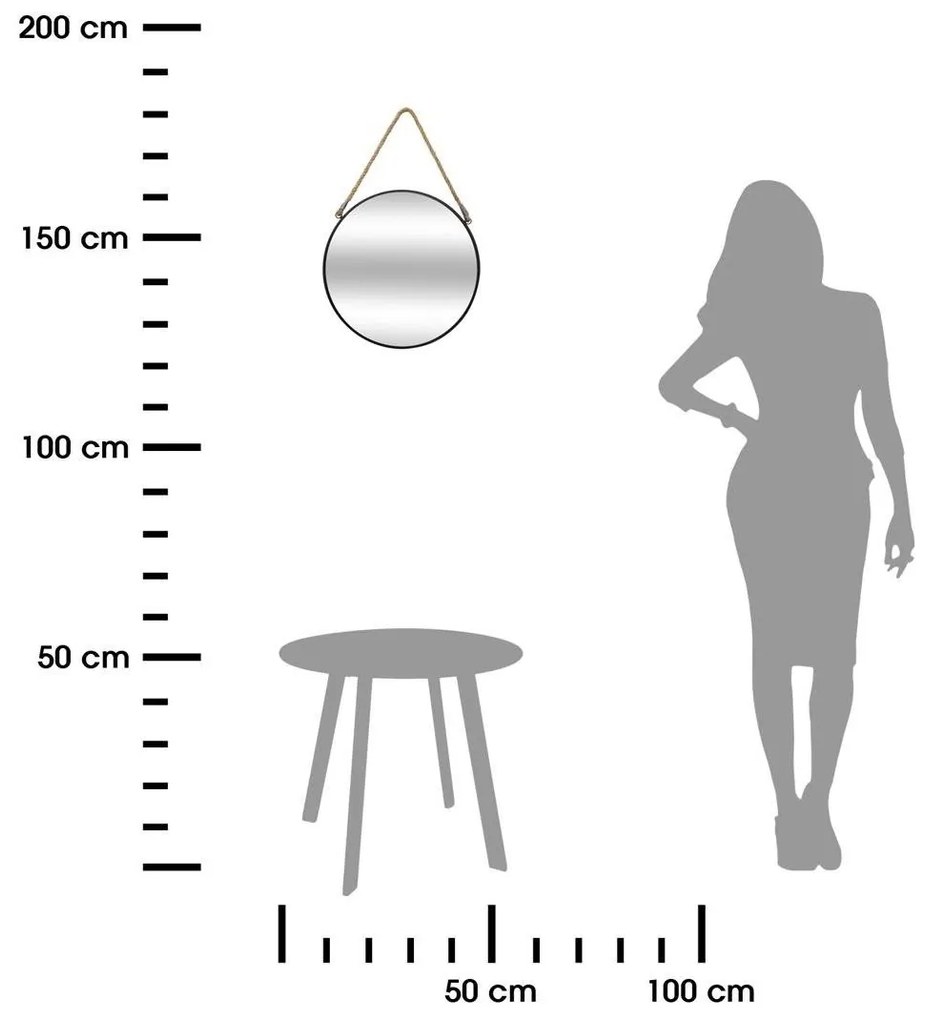 Nástenné zrkadlo Kurin 38 cm čierne