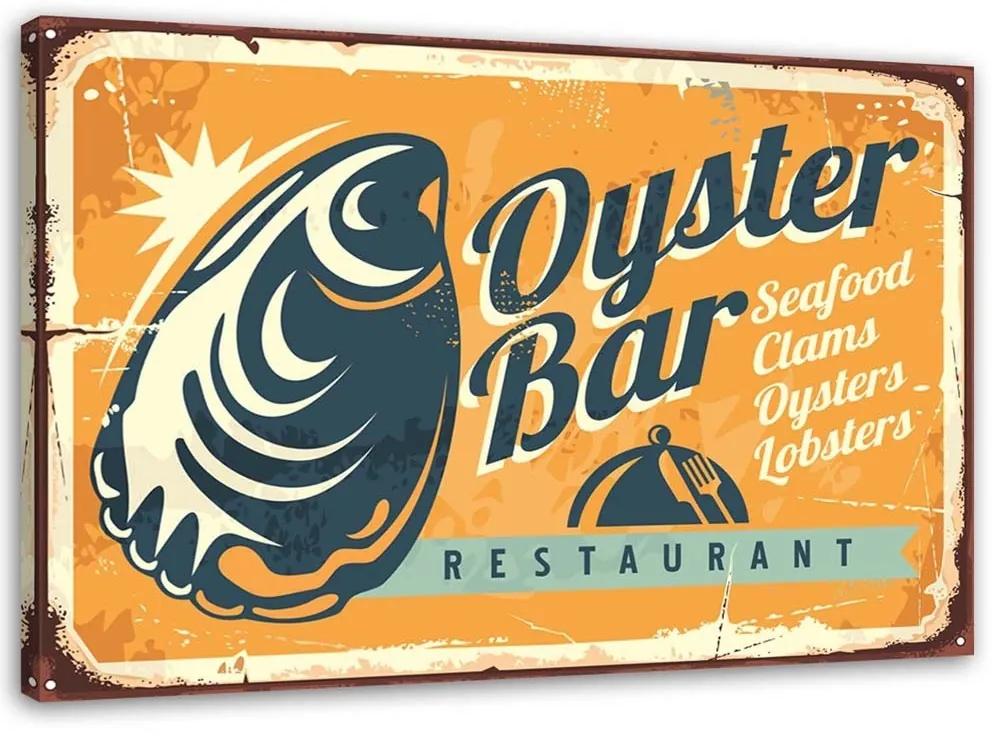 Obraz na plátně Retro Sign Oyster Bar - 60x40 cm