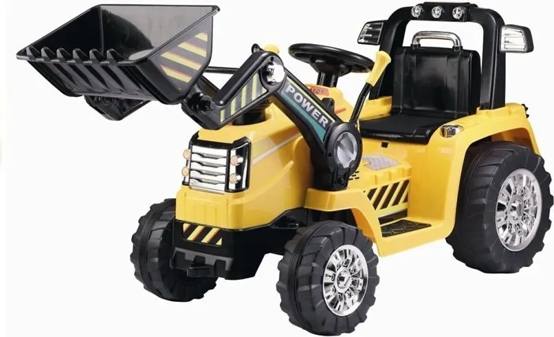 LEAN CARS Elektrický traktor s bagrom na batérie ZP1005 pre deti žltý