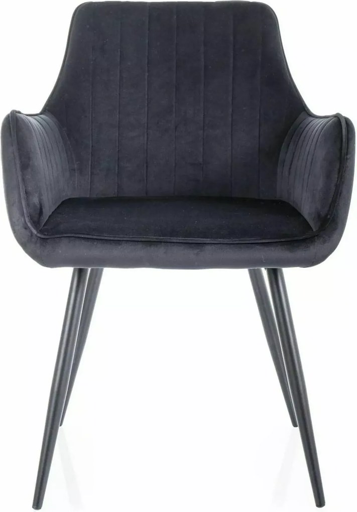 SI Jablkový zamatový stolička čierna