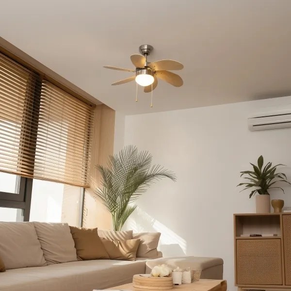 ZEVENTI - Stropný ventilátor FAMARA 1xE14/60W/230V béžová