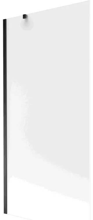 Mexen Next, vaňová zástena 1-krídlová 90 x 150 cm, fixné krídlo, 6 mm námraza sklo, čierny profil, 895-090-000-00-30-70