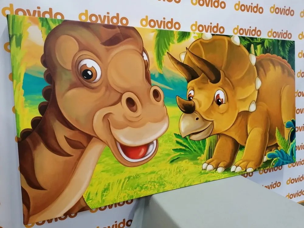 Obraz veselé dinosaury - 100x50