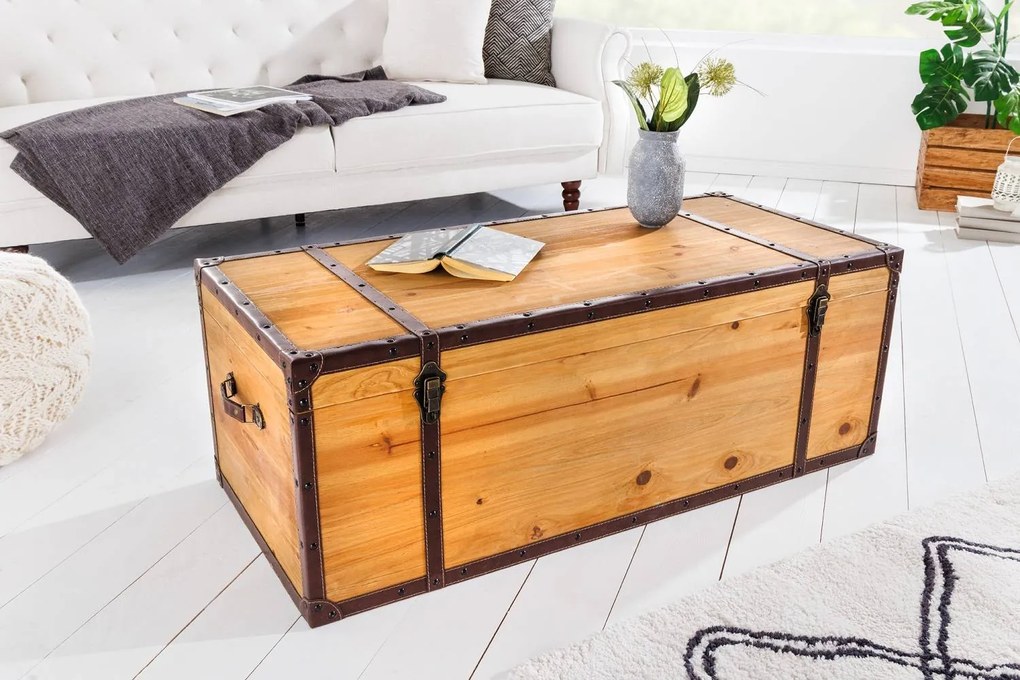 Konferenčný stolík - truhlica Eisley 110 cm jedľa