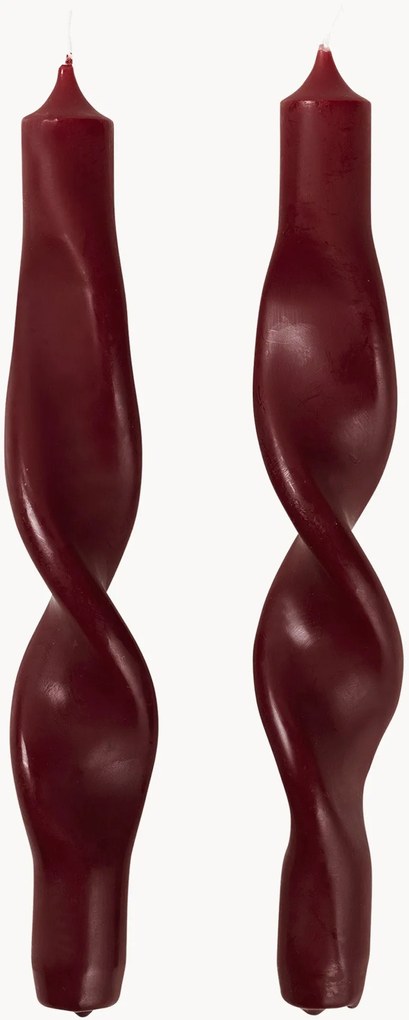 Ručne vyrobené kužeľovité sviečky Twist, 2 ks