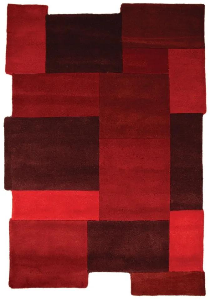 Flair Rugs koberce Ručne všívaný kusový koberec Abstract Collage Red - 90x150 cm